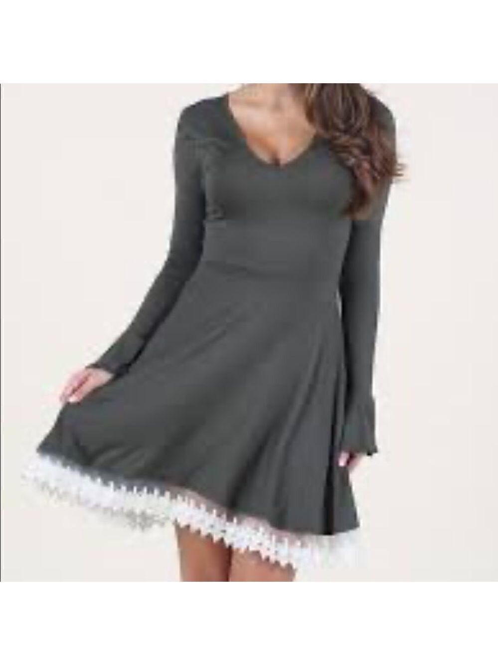 ALTAR’D STATE Fit & Flare Dress with Lace Trim